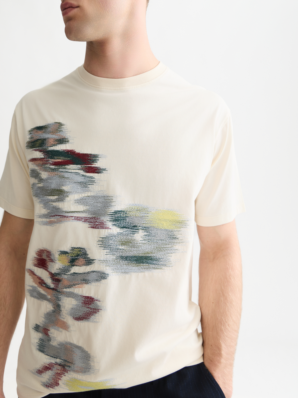 Embroidered Artwork Cotton Loose T-Shirt