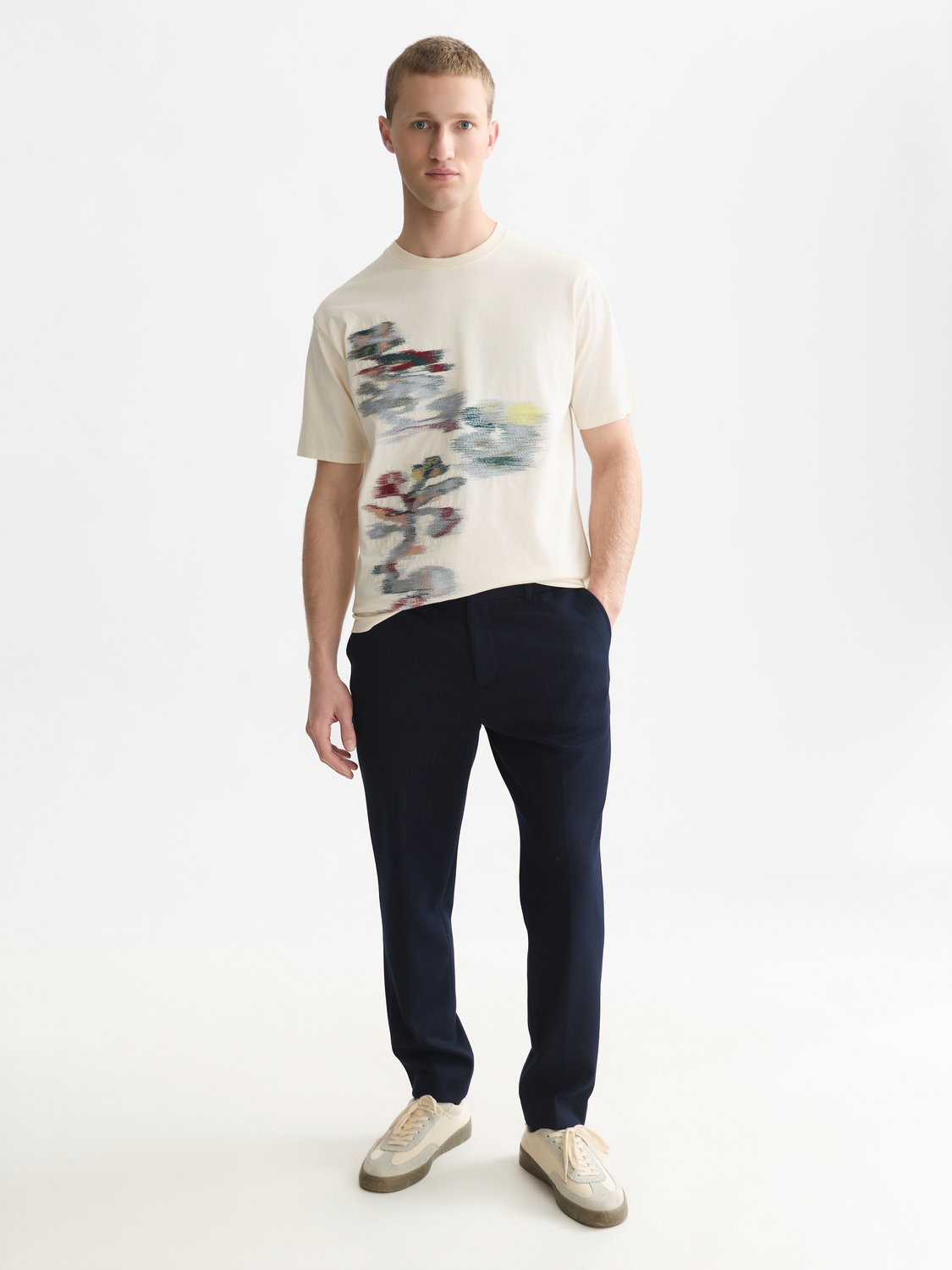 Embroidered Artwork Cotton Loose T-Shirt