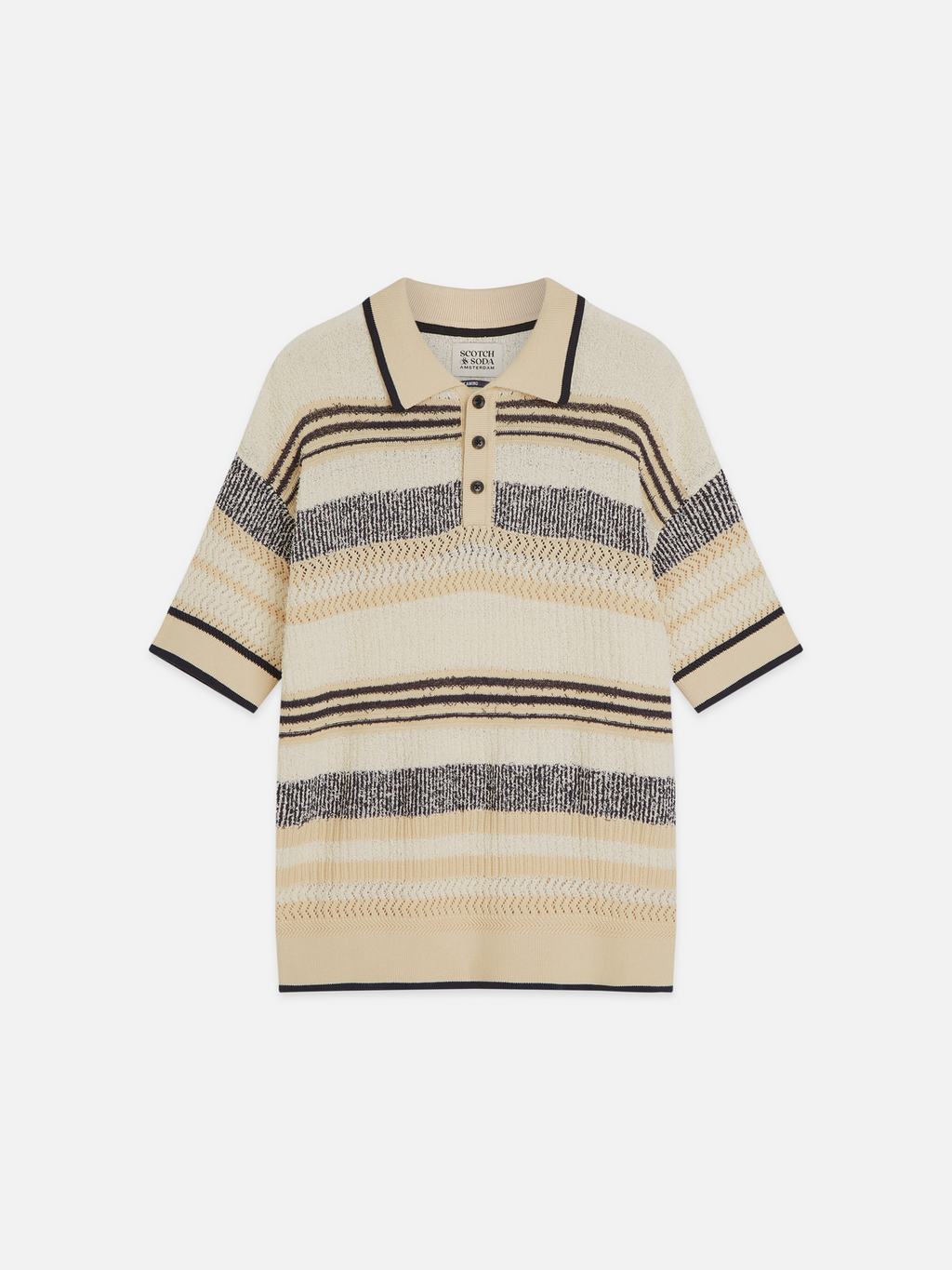 Structured dropped shoulder knitted polo