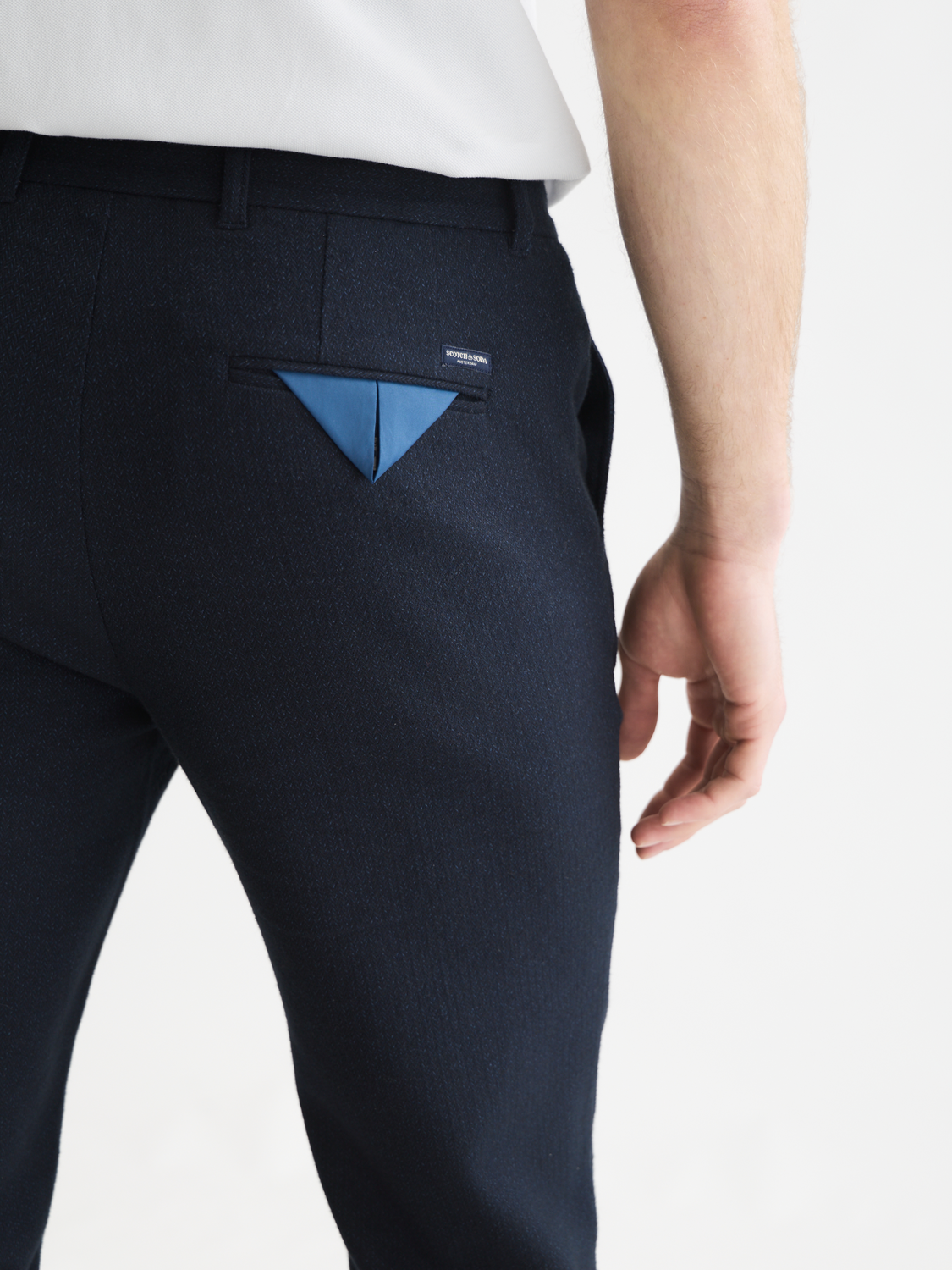 Stuart yarn-dyed cotton-wool blend chino