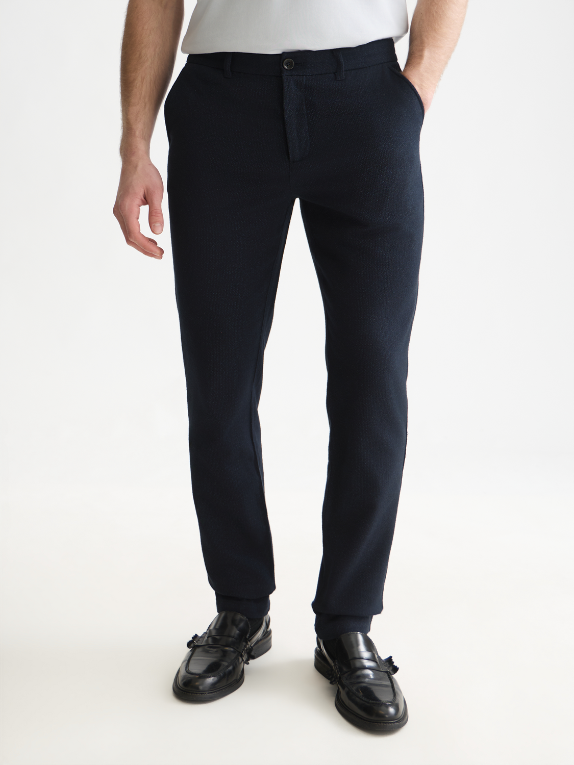 Stuart yarn-dyed cotton-wool blend chino