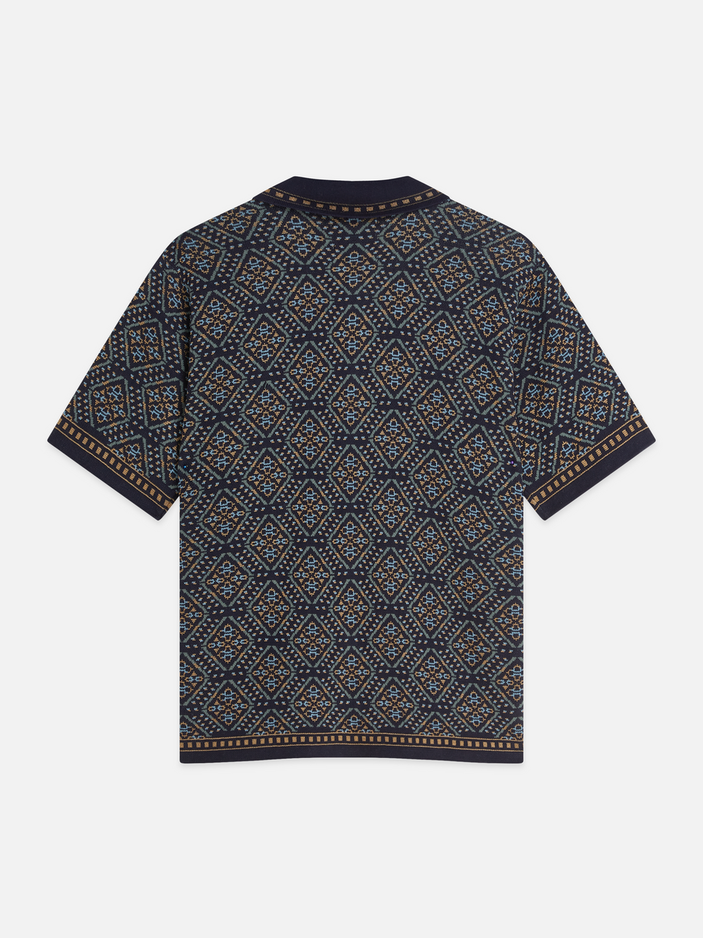 Jacquard Cotton-Blend Short-Sleeve Shirt