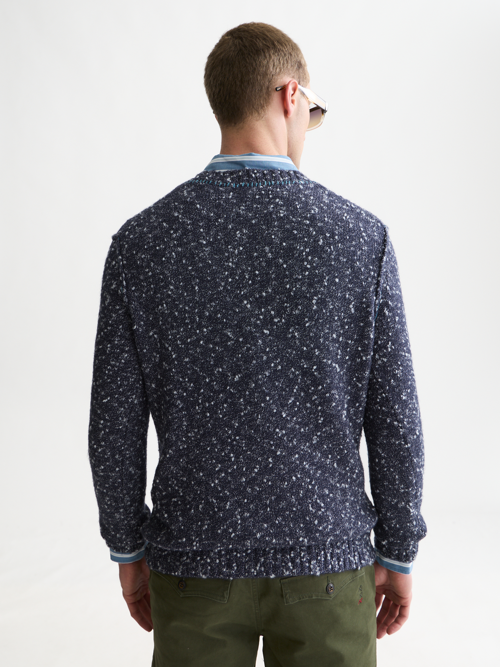 Bouclé Melange Wool-Blend Pullover