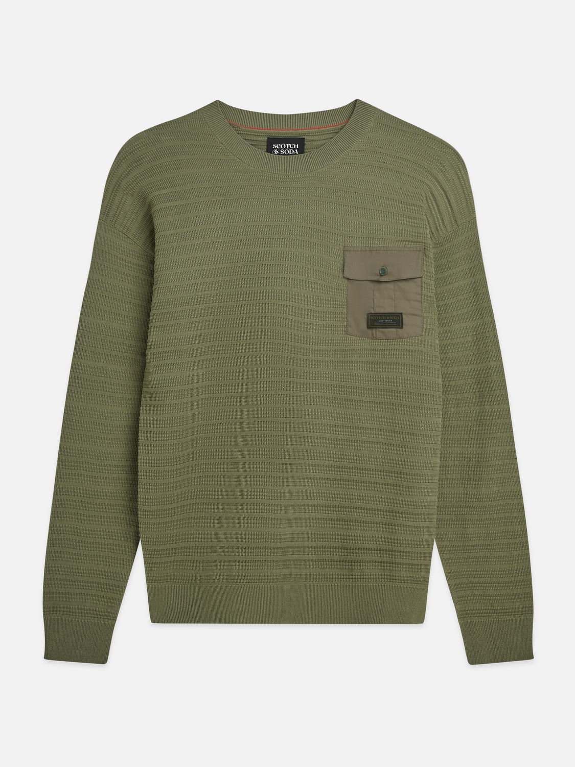 Structured pocket relaxed pullover
