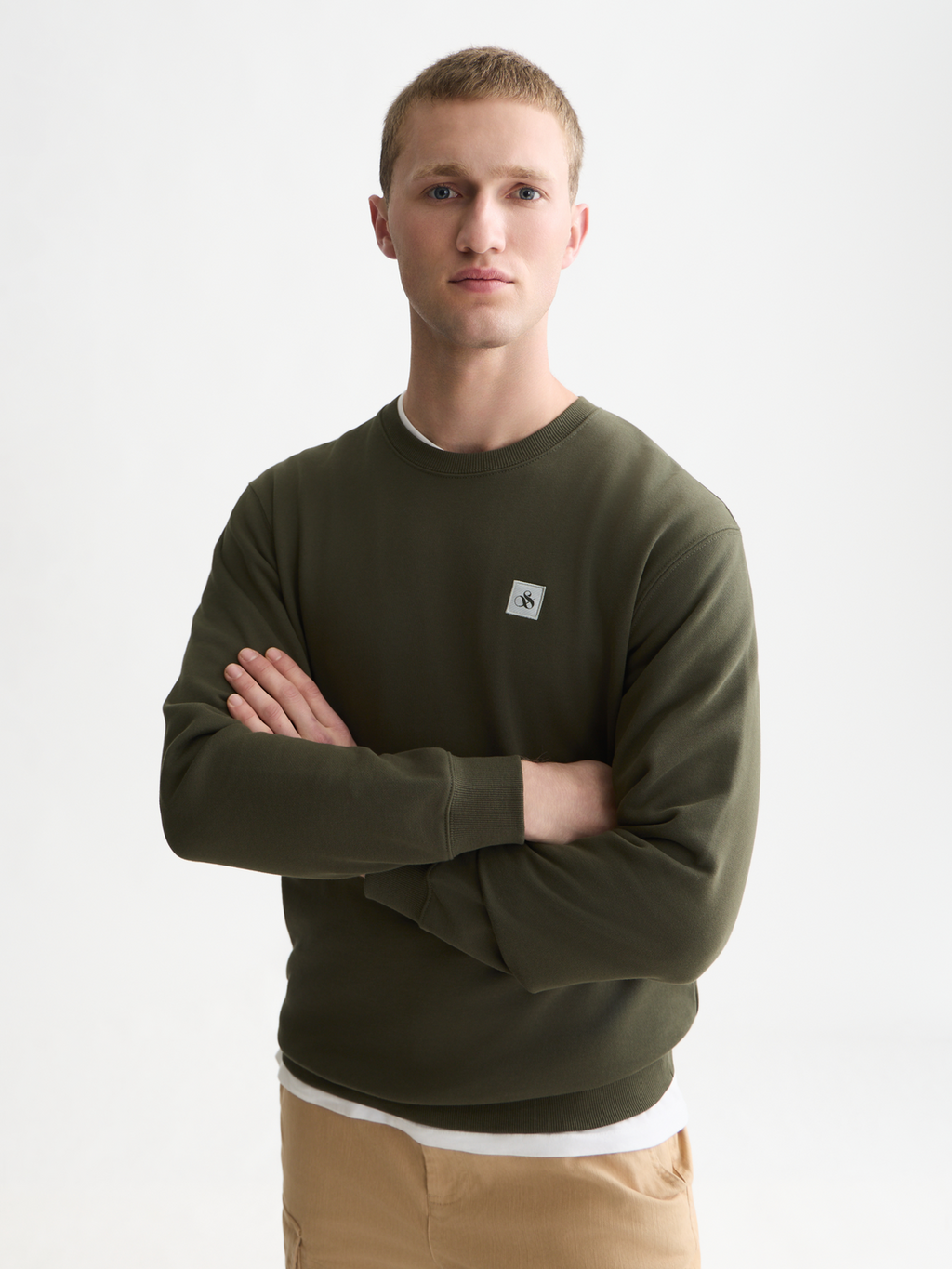 Seasonal Essentials Cotton Logo Badge Sweatshirt