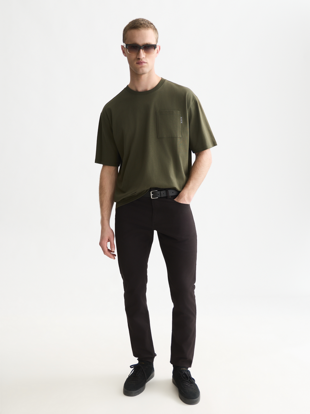 Seasonal Essentials 3 crosses pocket loose T-shirt