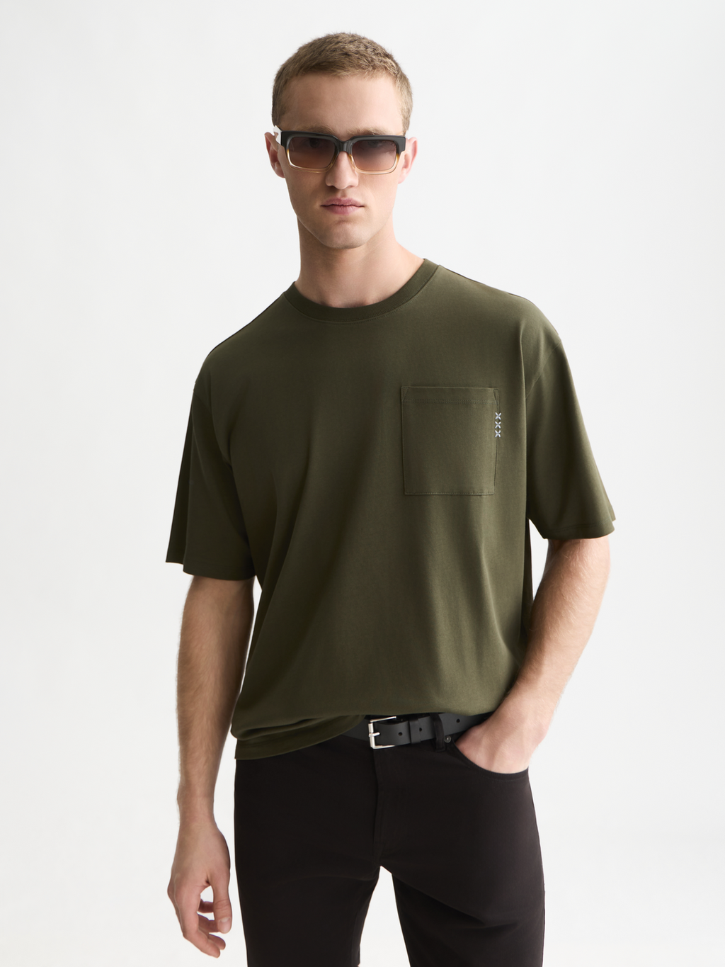 Seasonal Essentials 3 crosses pocket loose T-shirt