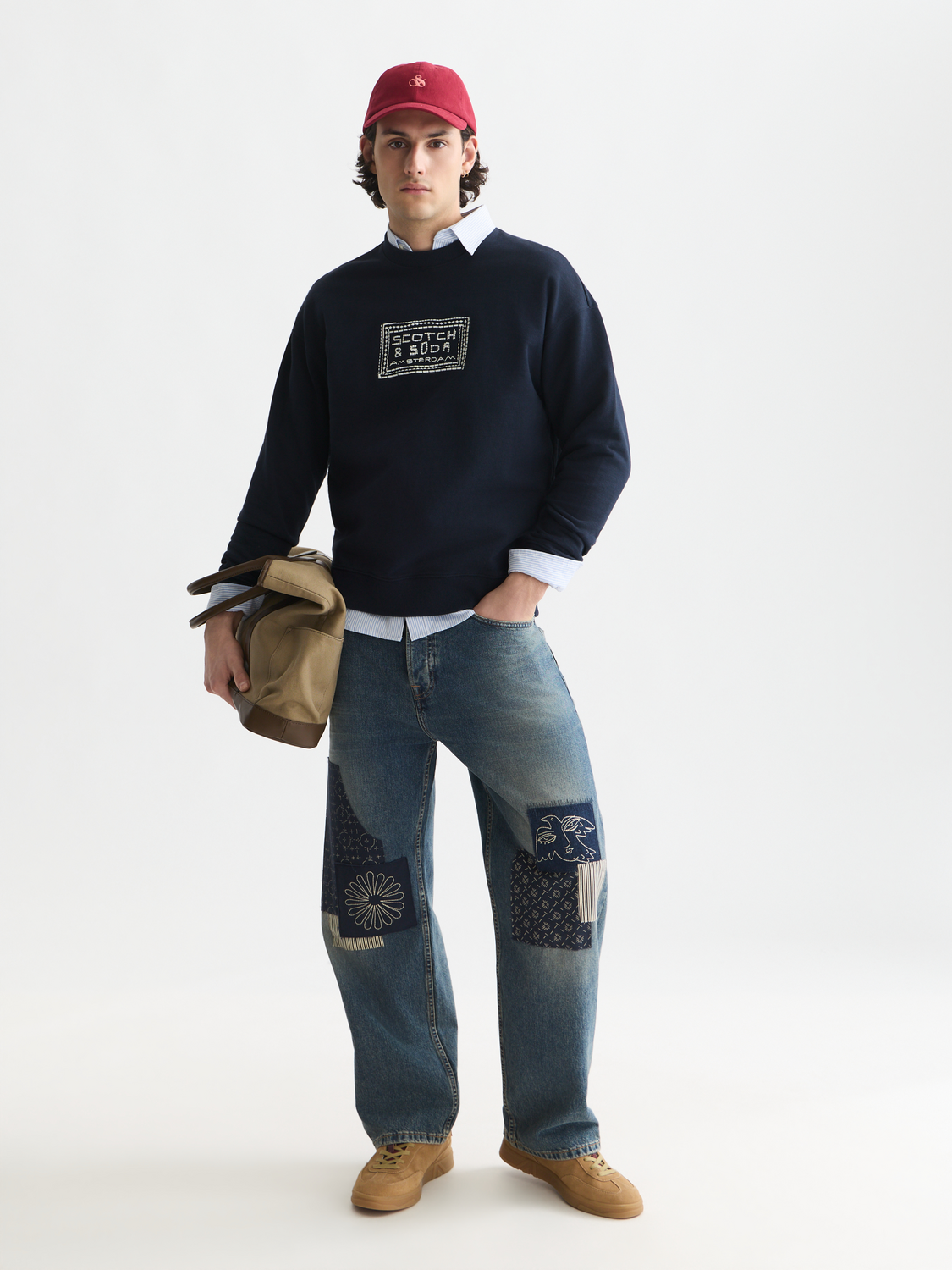 embroidered artwork relaxed sweatshirt