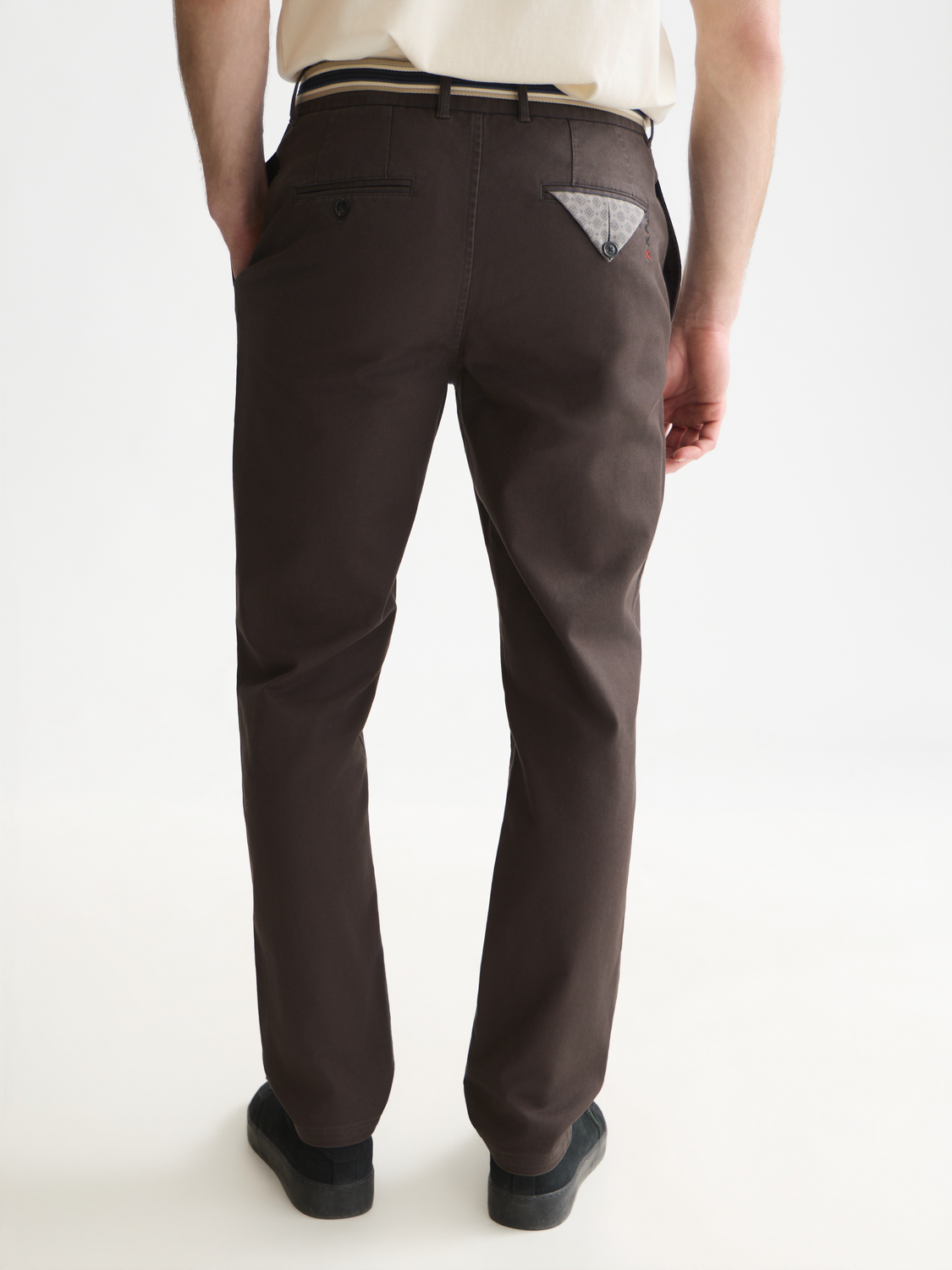Warren cotton-blend twill belted chino