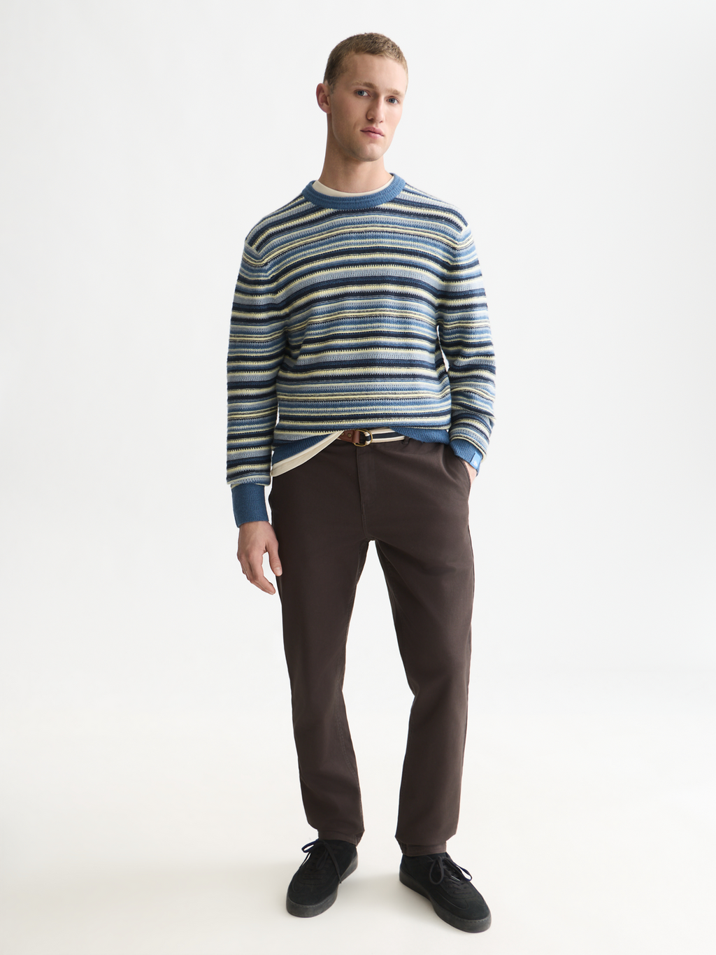 Warren cotton-blend twill belted chino