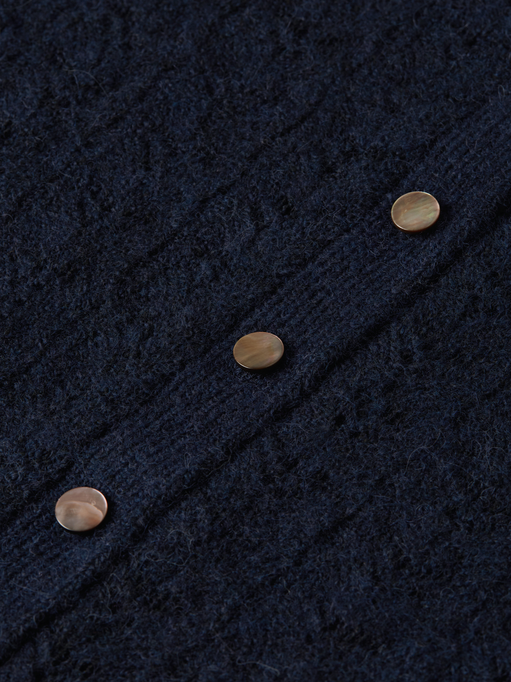 Girls Pointelle Wool-Alpaca Blend Crewneck Cardigan