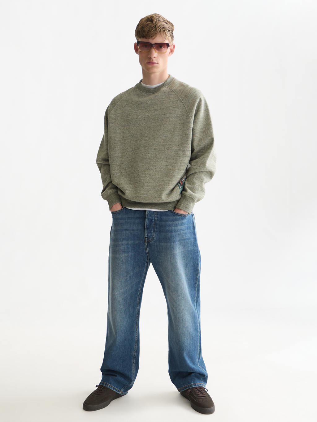 Melange Cotton Loose Sweatshirt