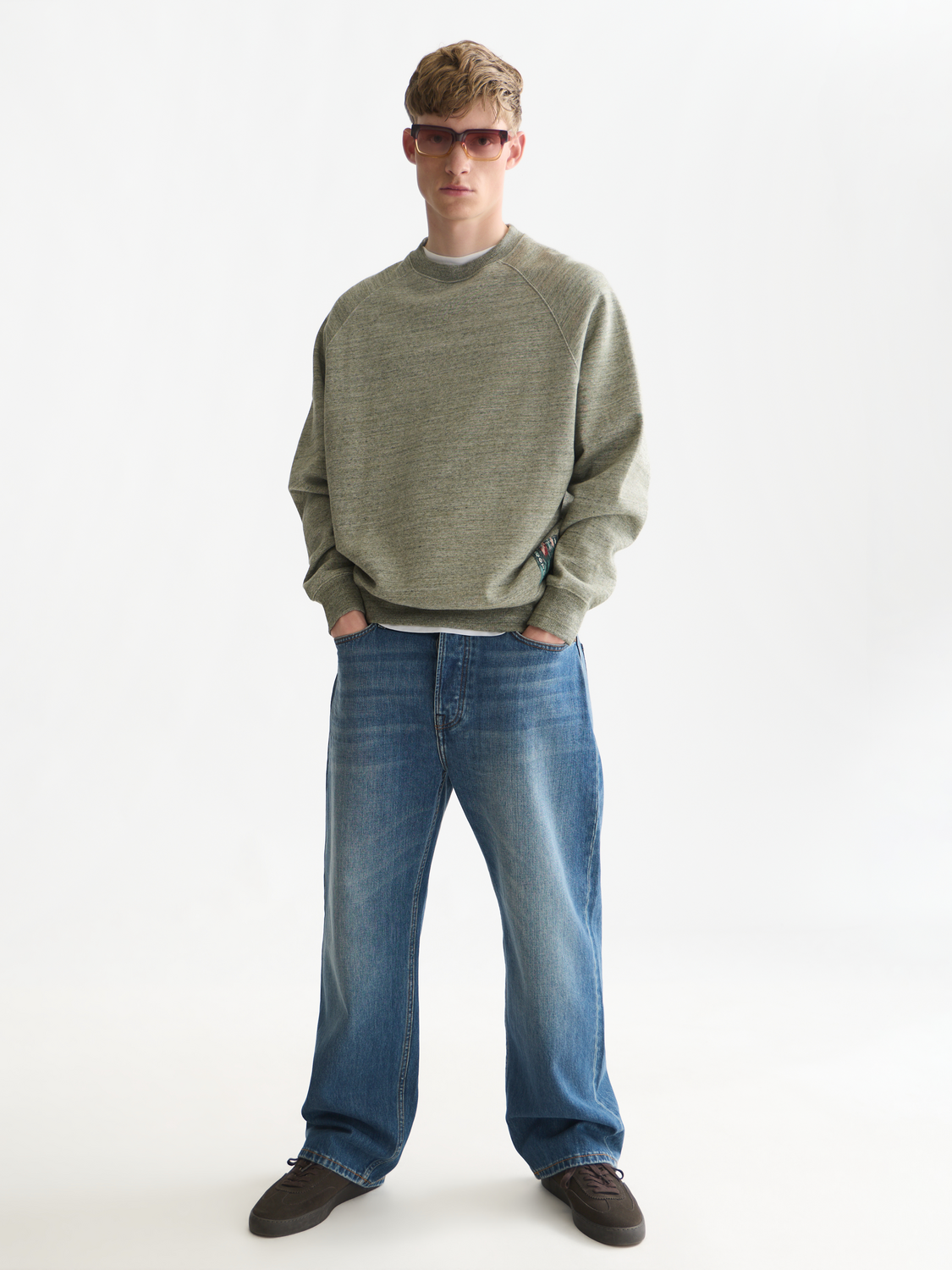 Melange Cotton Loose Sweatshirt