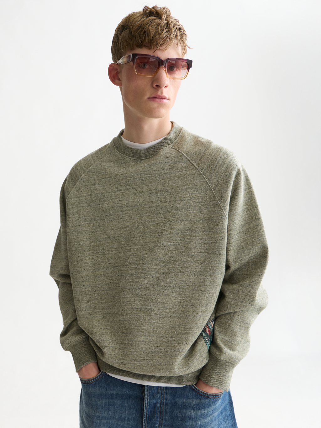 Melange Cotton Loose Sweatshirt