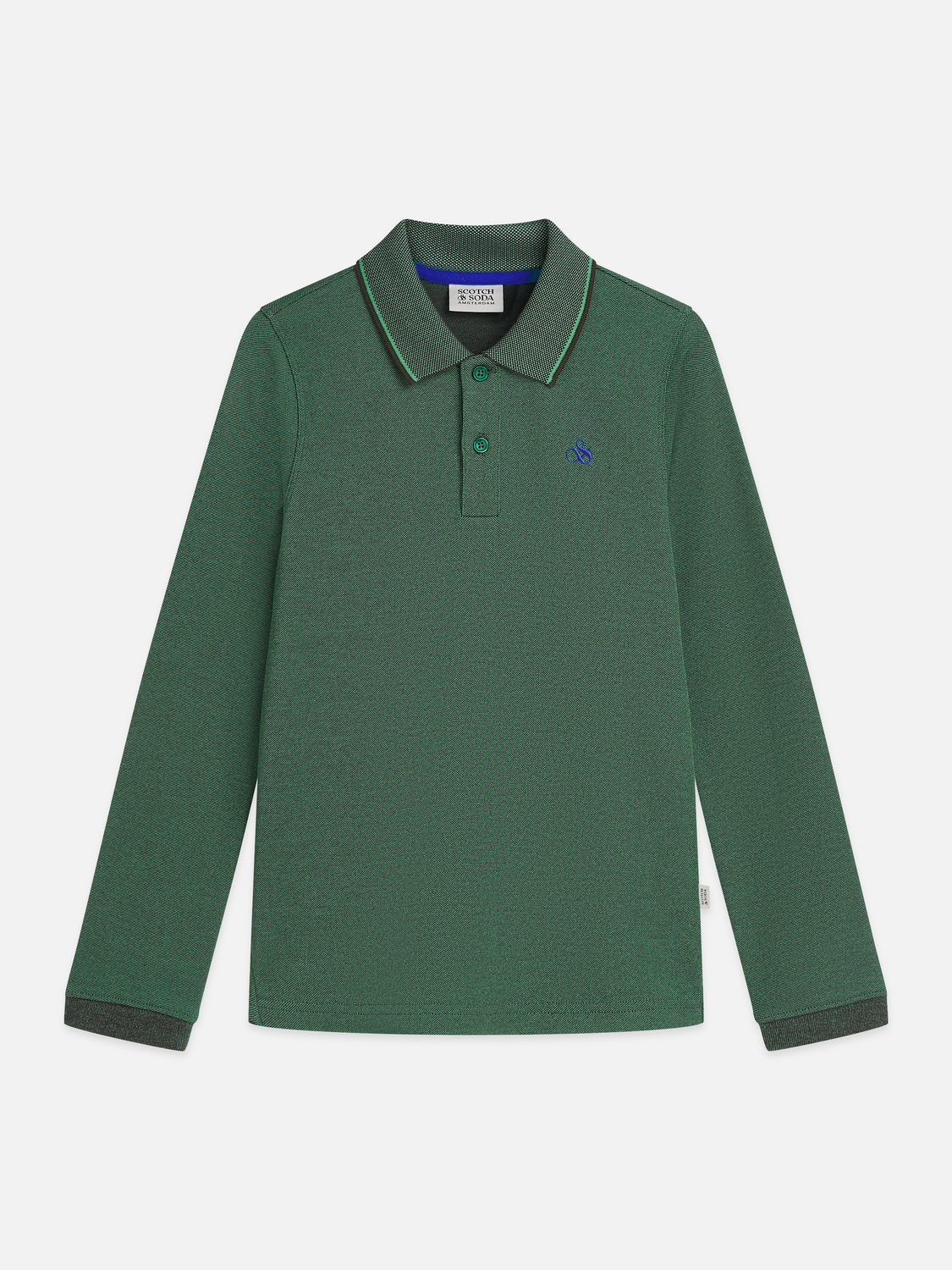 Boys Cotton Piqué Long-Sleeve Polo