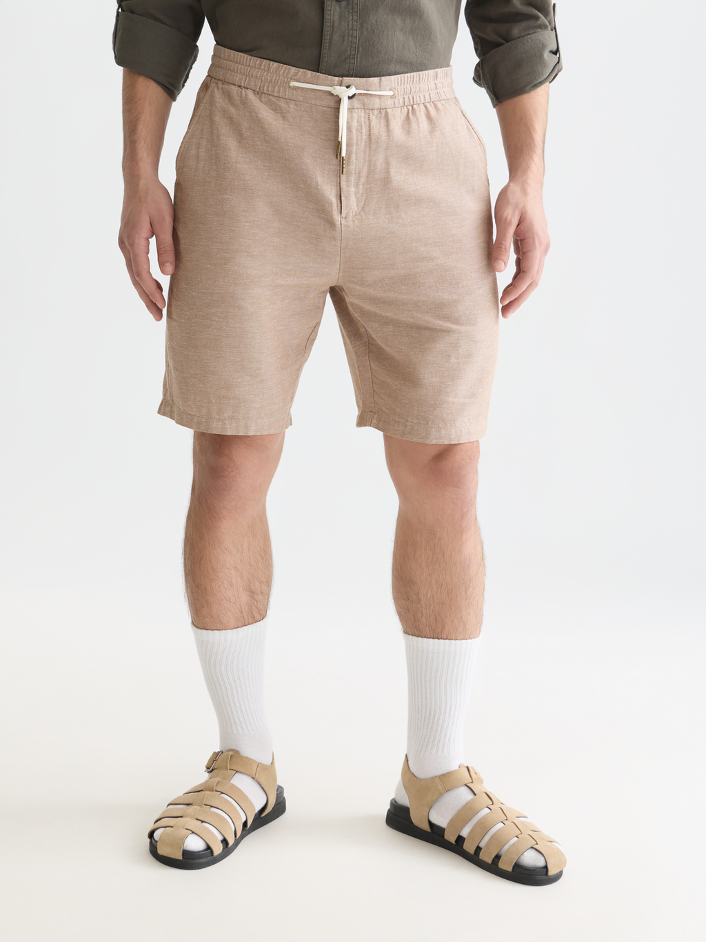 Seasonal core Fave cotton linen regular-fit chino shorts