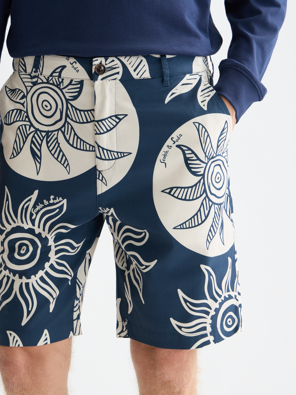 Stuart printed stretch cotton chino shorts