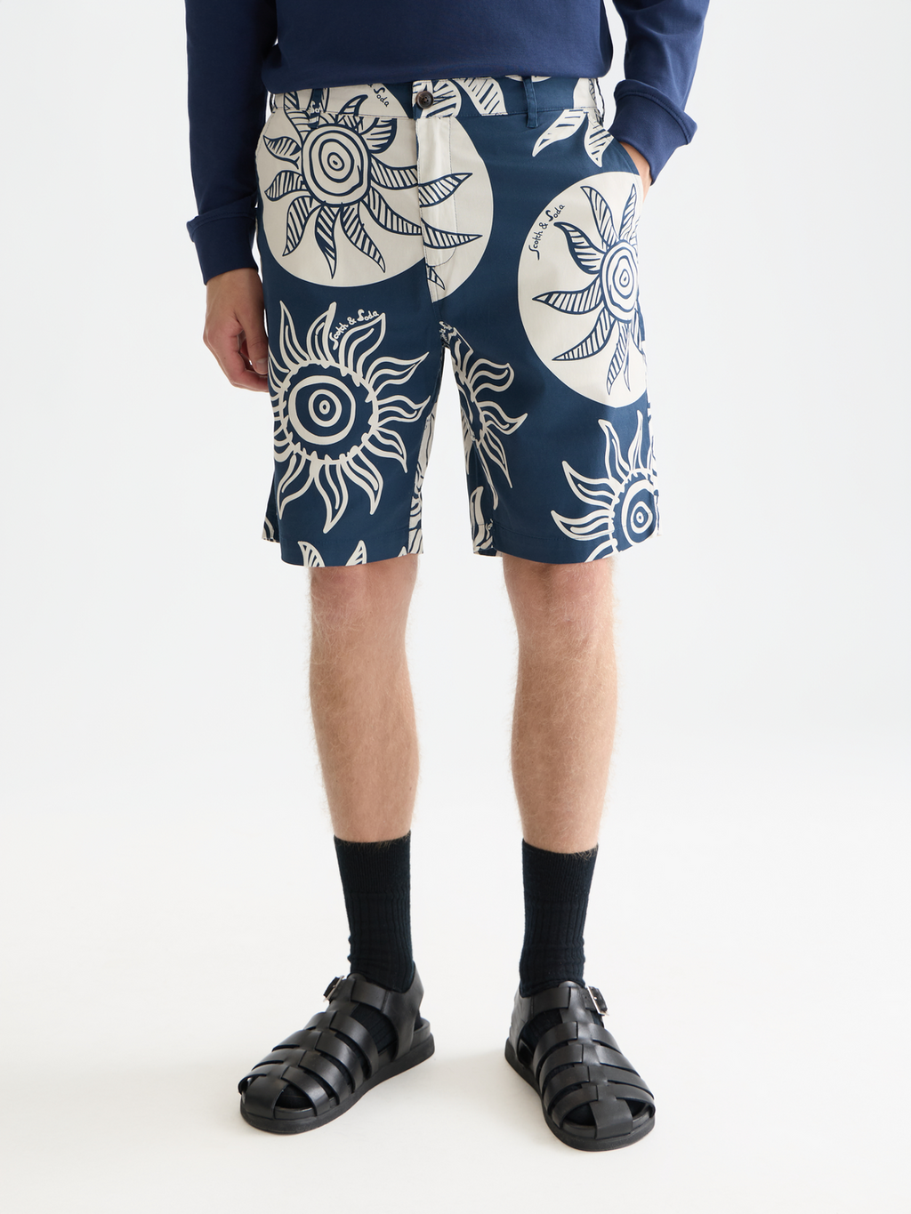 Stuart printed stretch cotton chino shorts