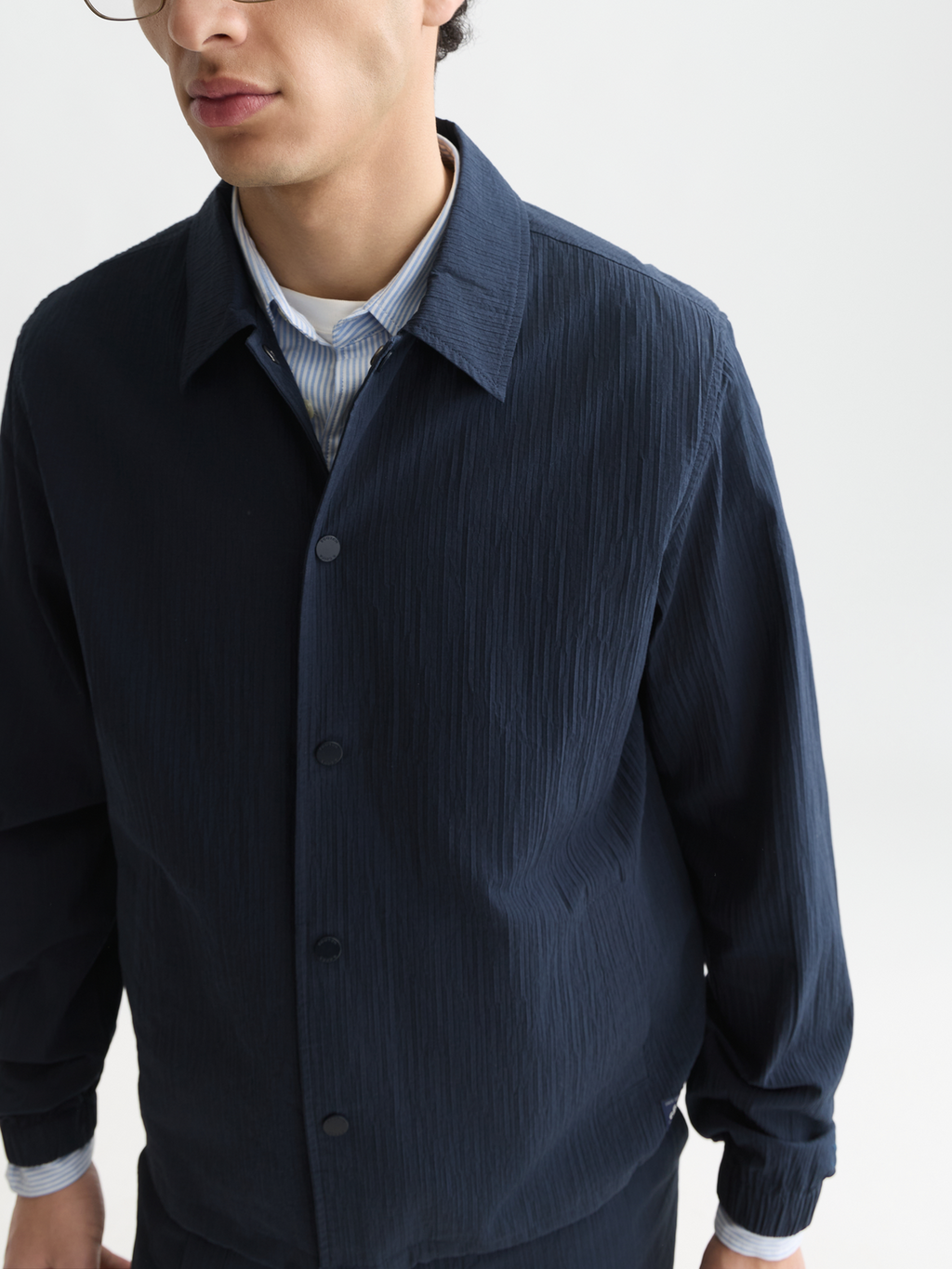 Crinckled cotton-blend coach jacket