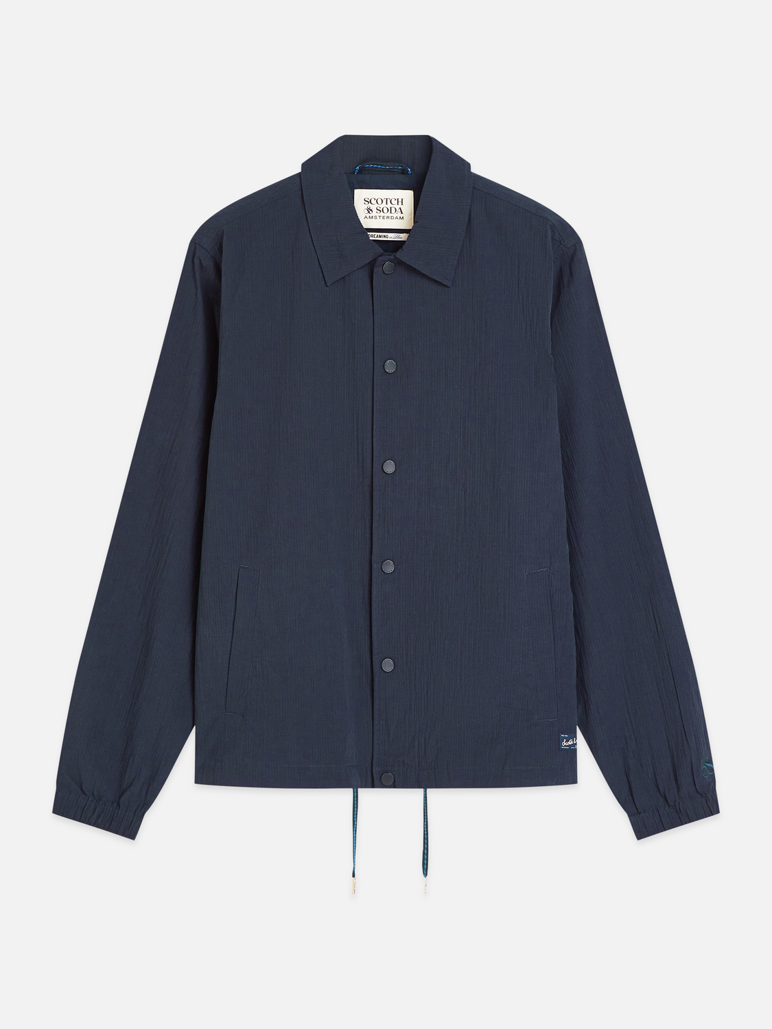 Crinckled cotton-blend coach jacket