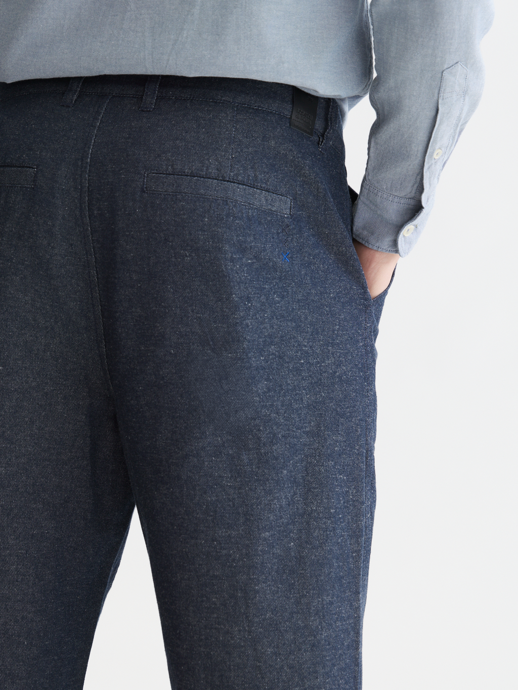 Harper cotton-linen tapered chino
