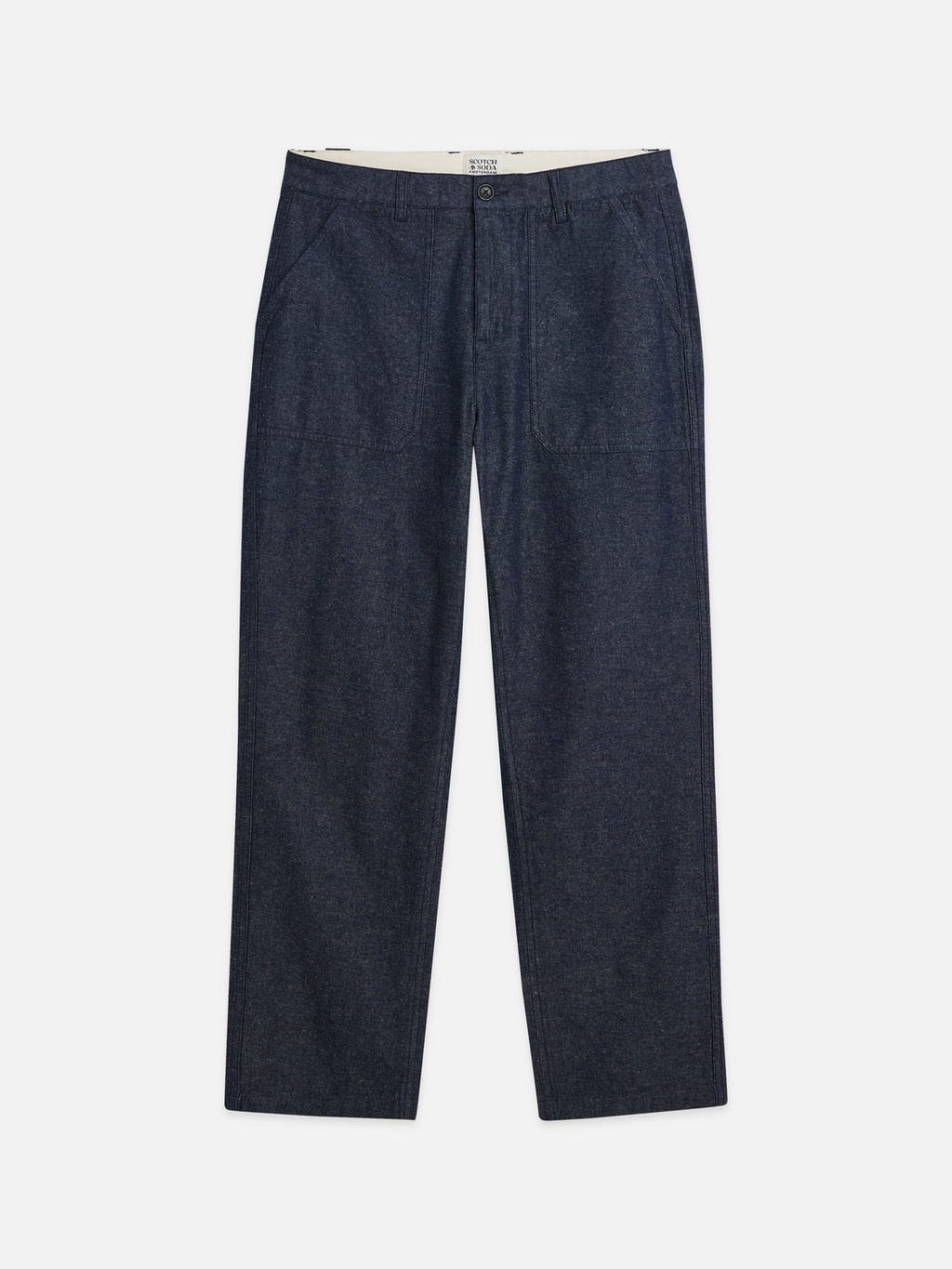 Harper cotton-linen tapered chino