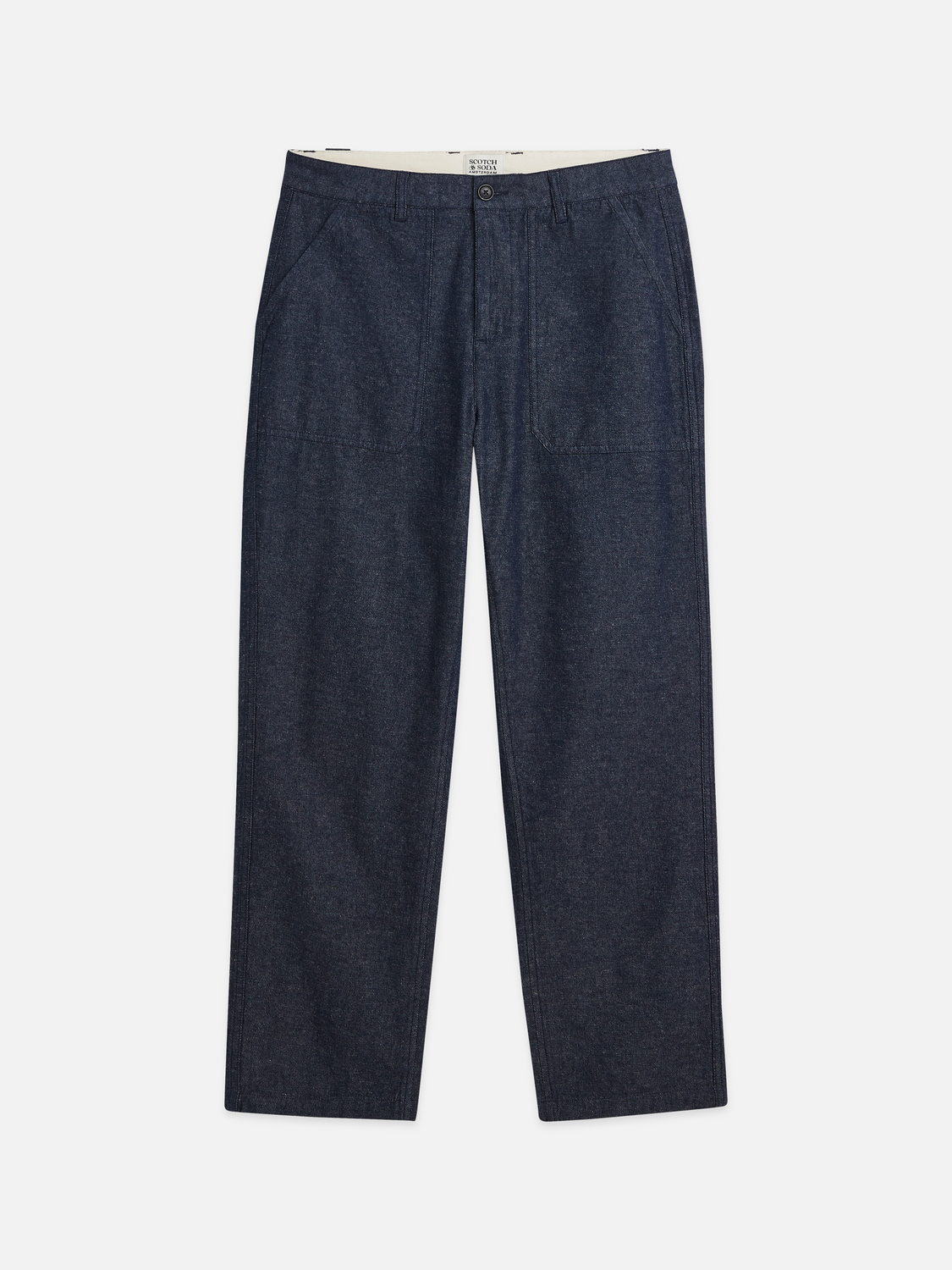 Harper cotton-linen tapered chino