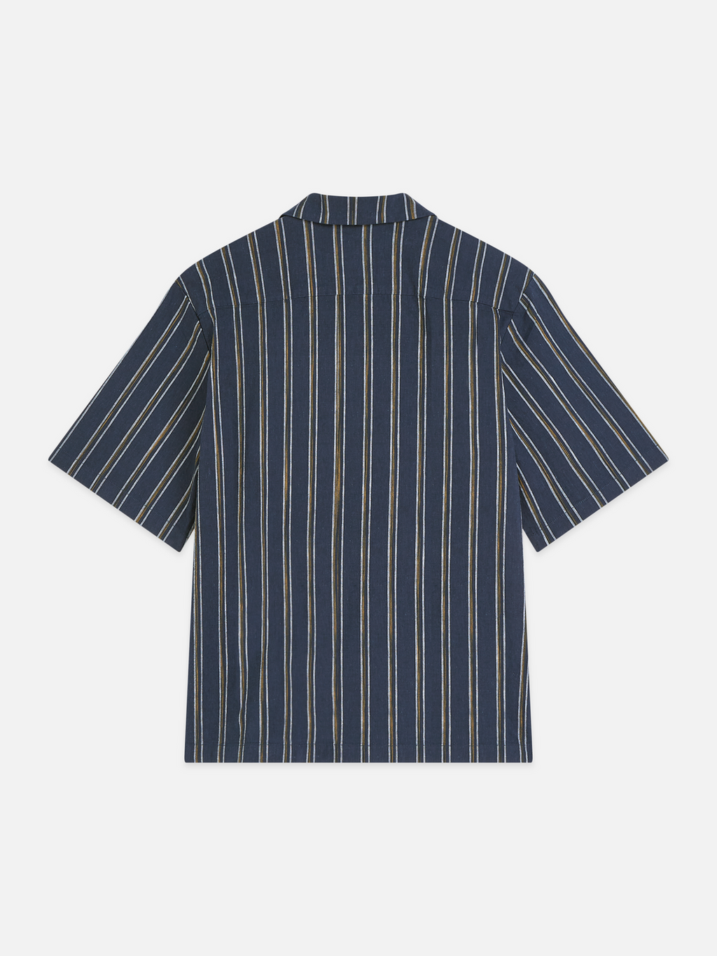 Striped linen relaxed short sleeve shirt