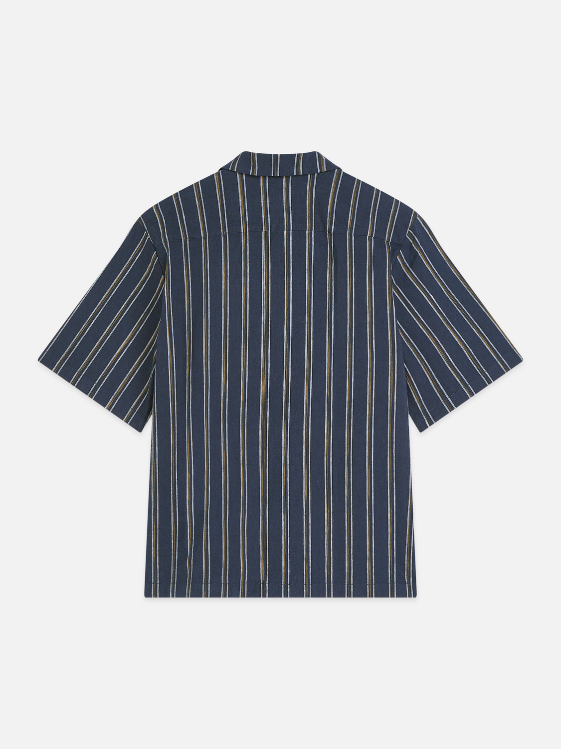 Striped linen relaxed short sleeve shirt