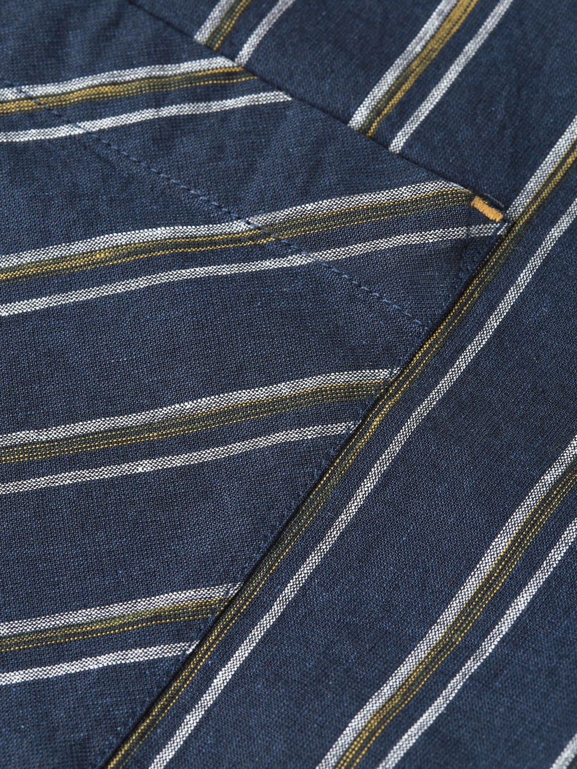 Striped linen relaxed short sleeve shirt