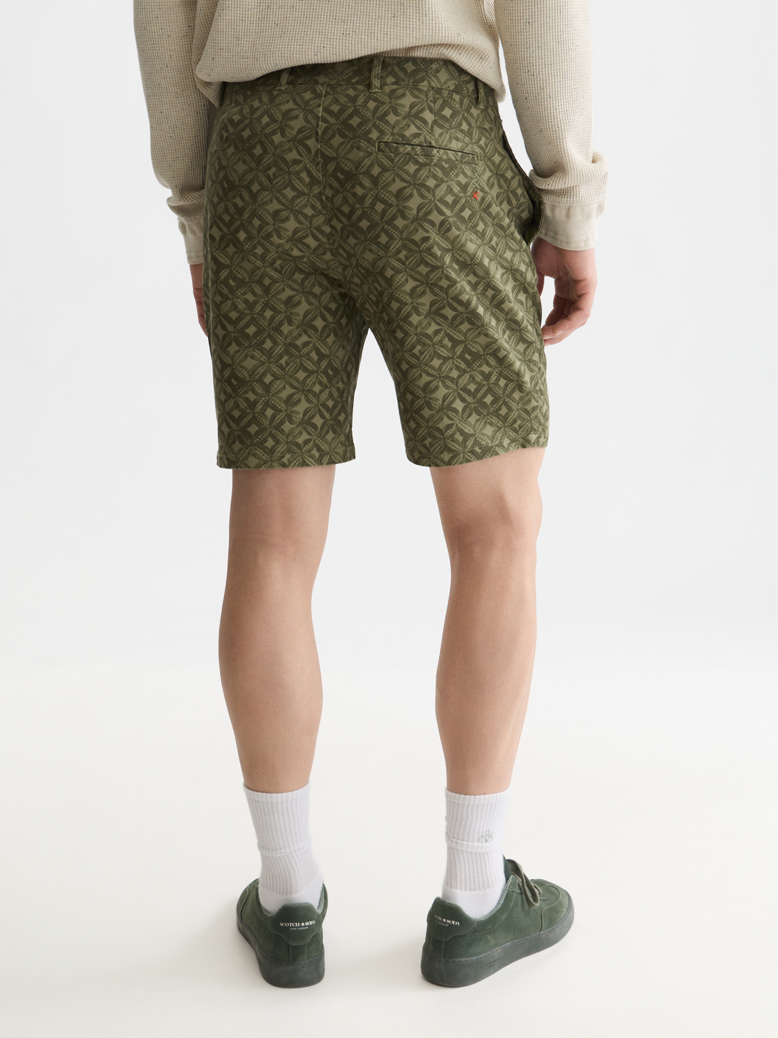 Stuart cotton twill printed shorts