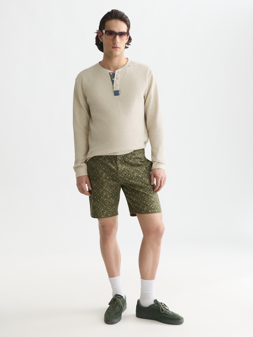 Stuart cotton twill printed shorts