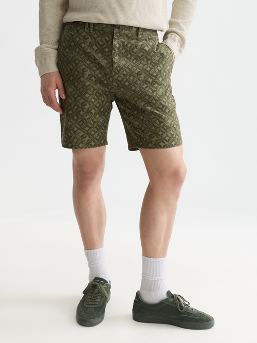 Stuart cotton twill printed shorts
