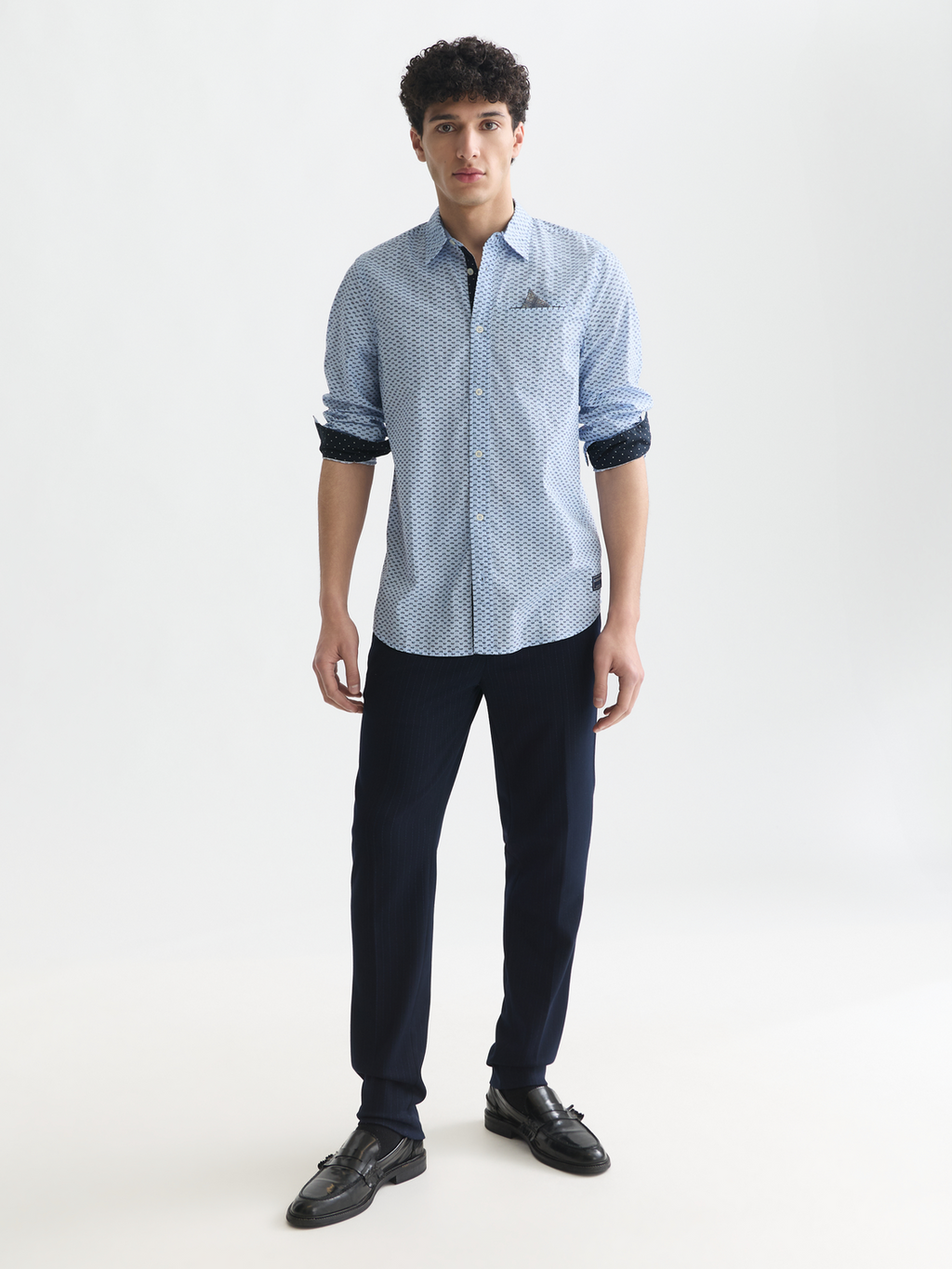 Printed cotton poplin shirt
