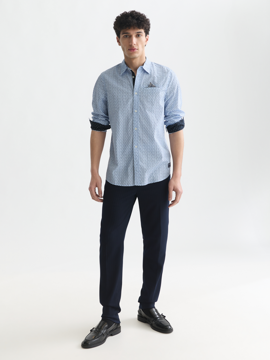 Printed cotton poplin shirt