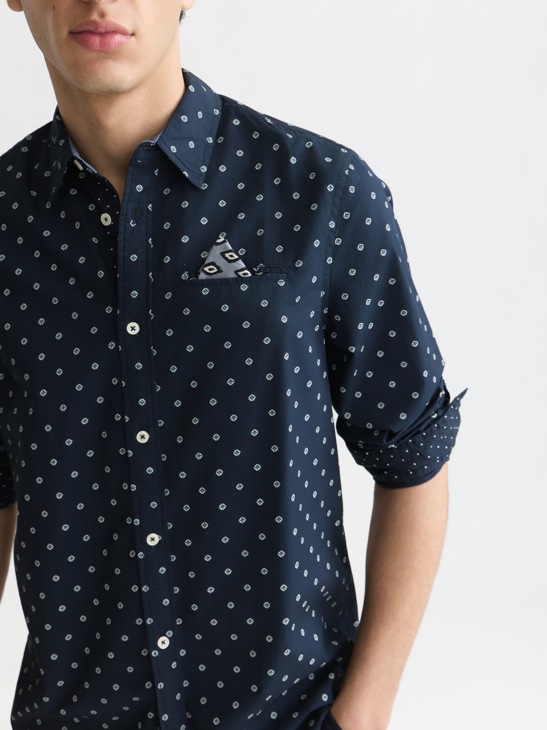 Printed cotton poplin shirt