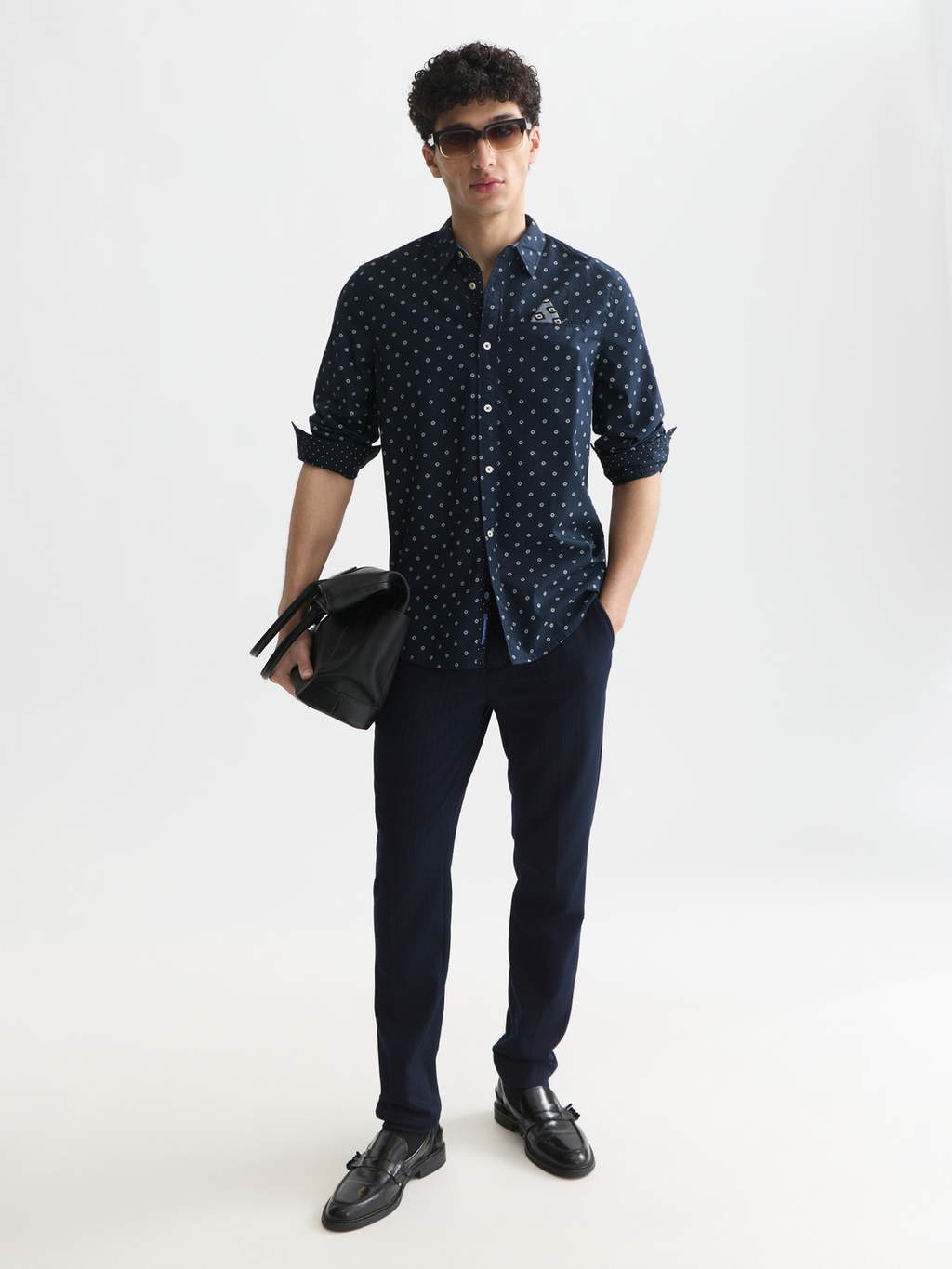 Printed cotton poplin shirt