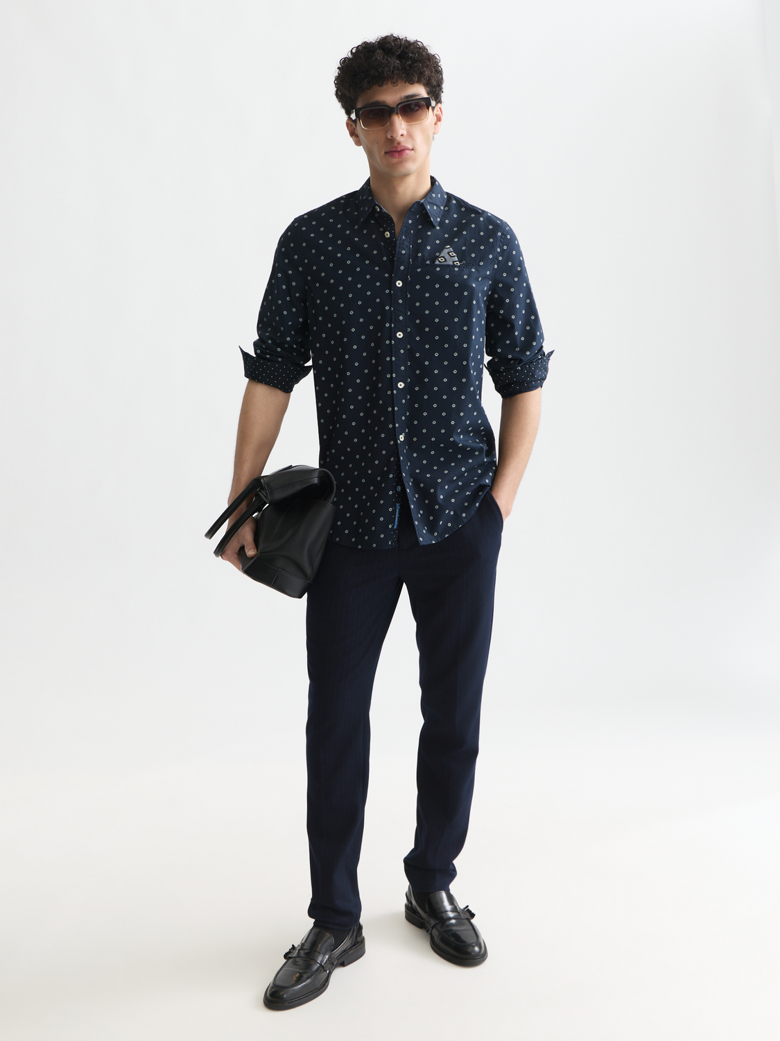Printed cotton poplin shirt