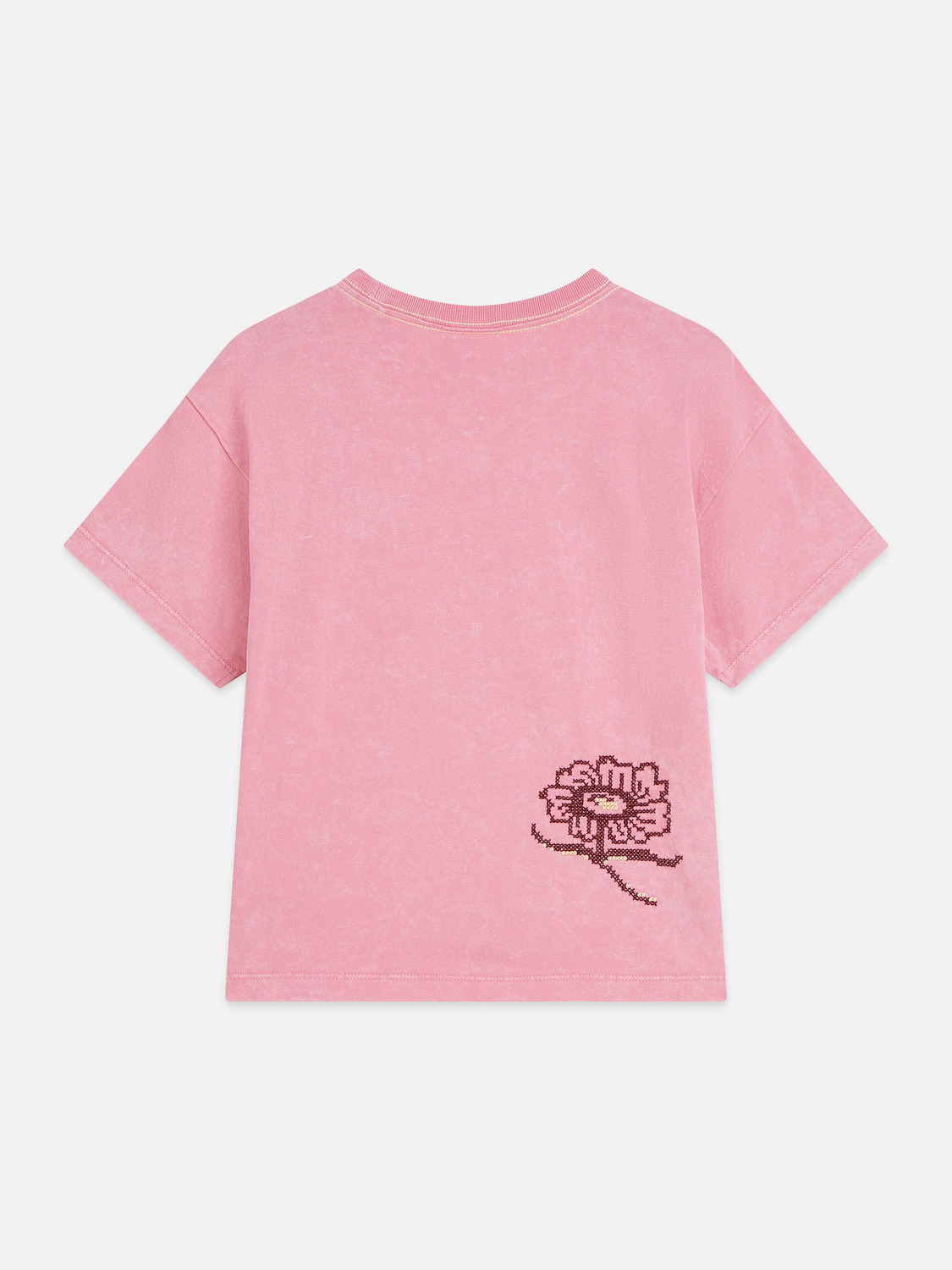 Embroidered loose washed T-shirt