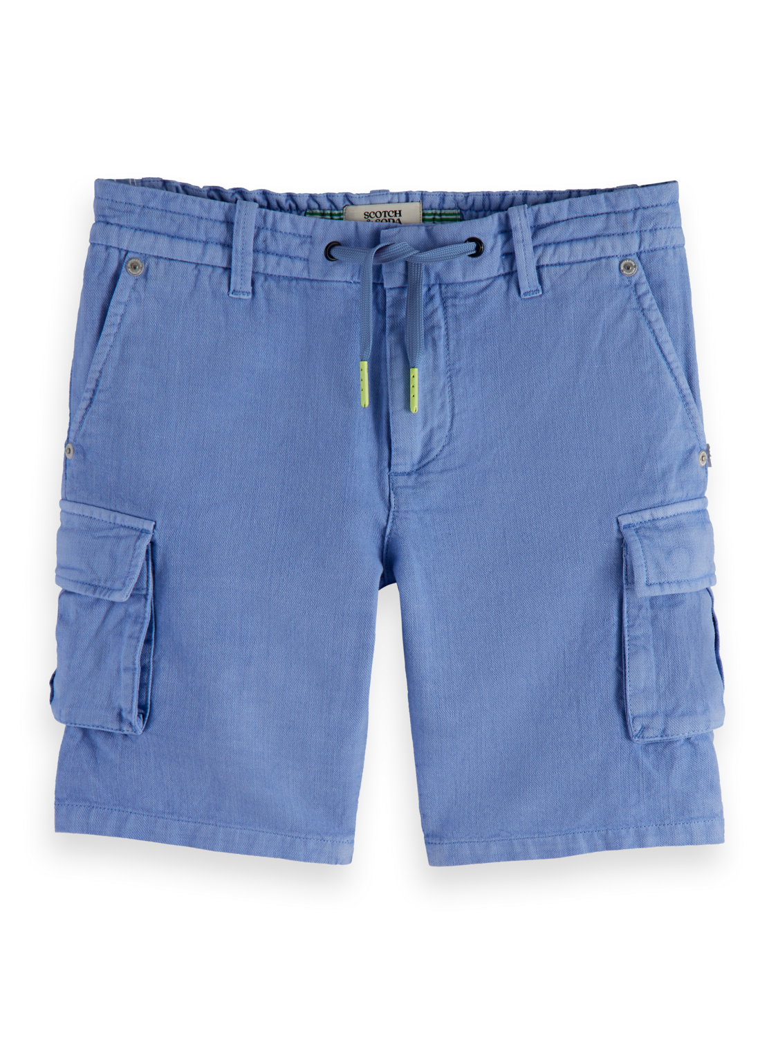 GARMENT-DYED COTTON LINEN CARGO SHORTS