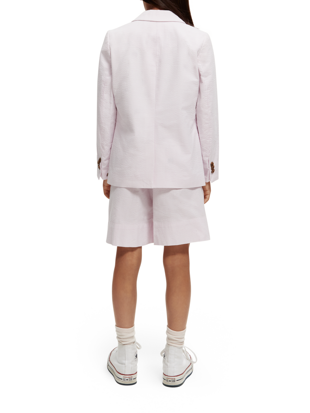 STRIPED SINGLE-BREASTED SEERSUCKER BLAZER