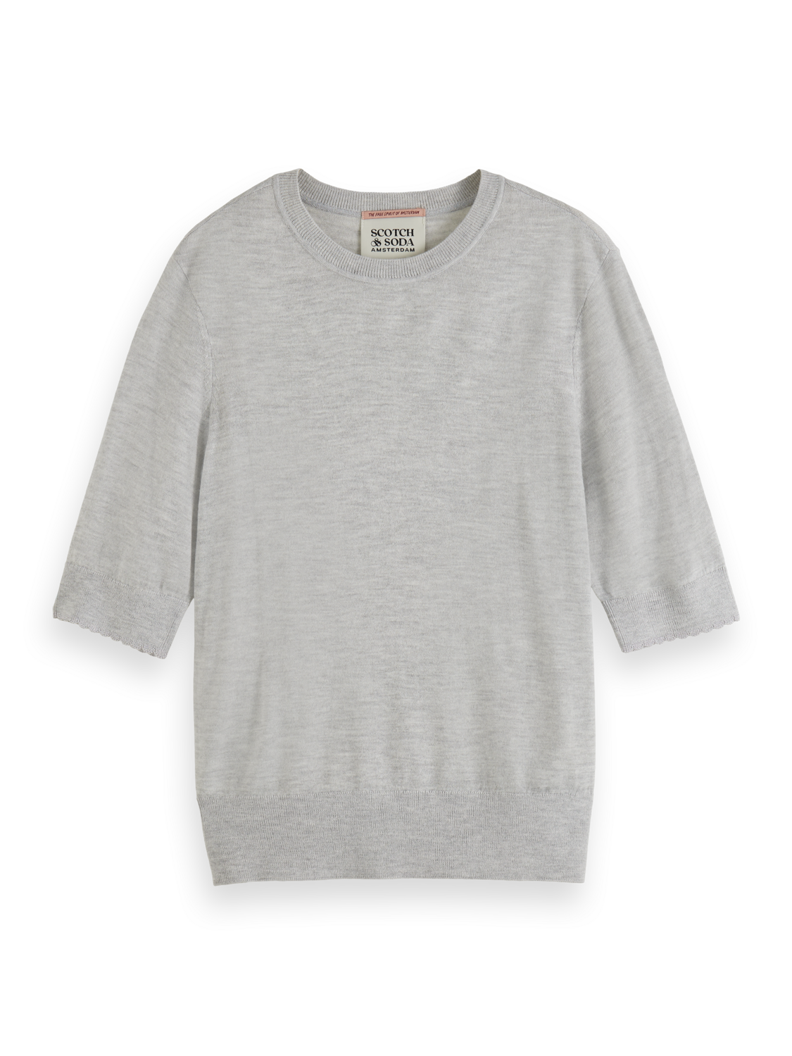 Kurzärmliger Pullover mit Rundhalsausschnitt