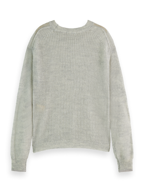 FUZZY OPEN KNIT RELAXED PULLOVER