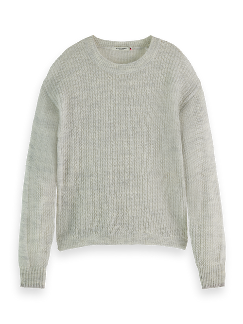 FUZZY OPEN KNIT RELAXED PULLOVER