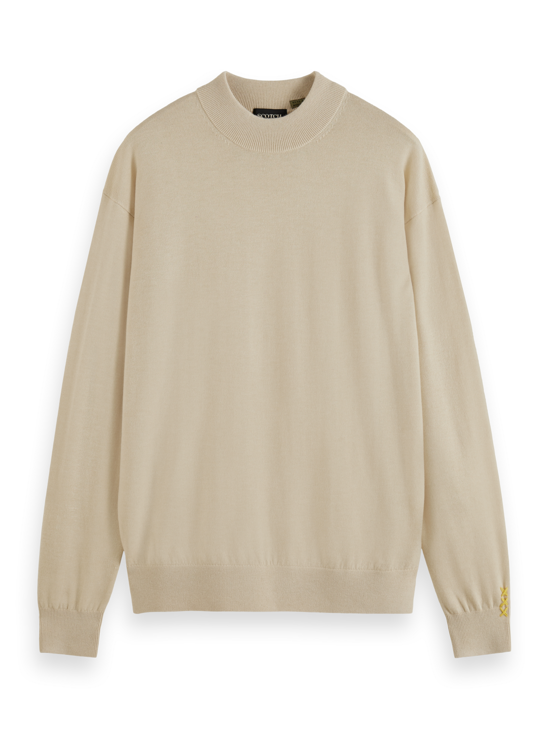 DROPPED SHOULDER MOCK NECK SWEATER