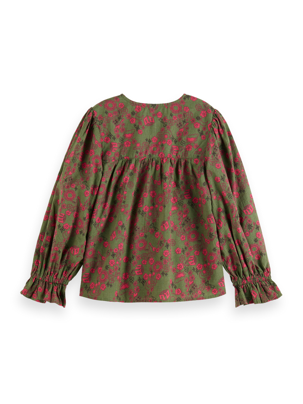 ALLOVER PRINTED STRUCTURED COTTON TOP