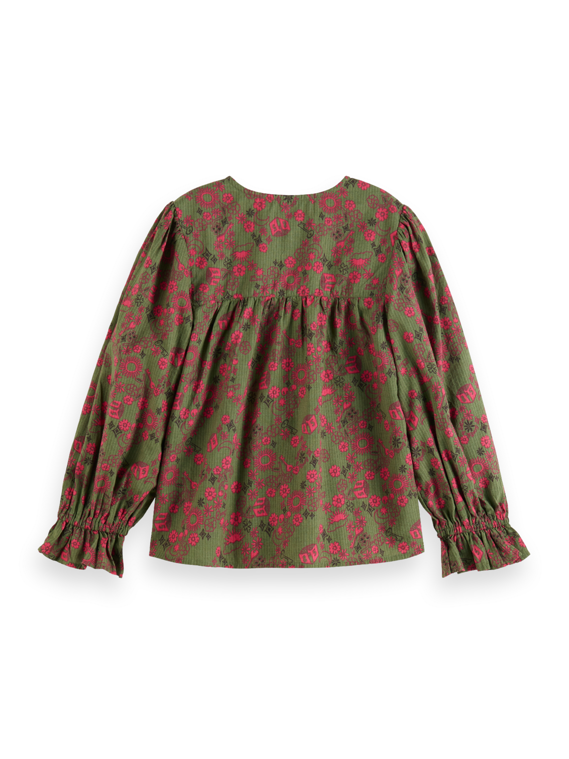 ALLOVER PRINTED STRUCTURED COTTON TOP