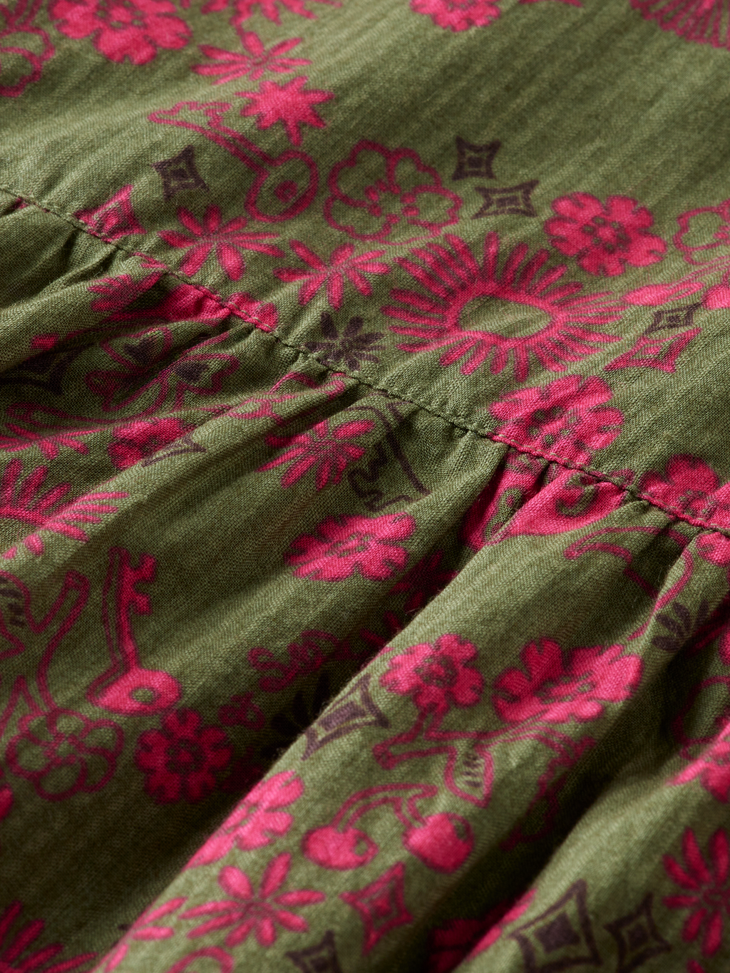 ALLOVER PRINTED STRUCTURED COTTON TOP