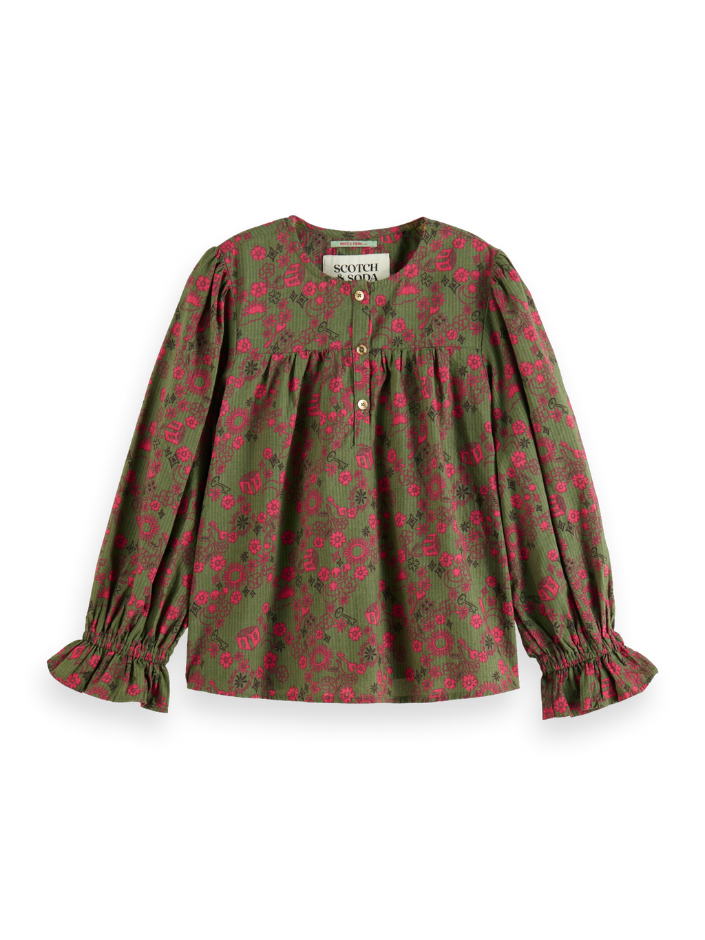 ALLOVER PRINTED STRUCTURED COTTON TOP