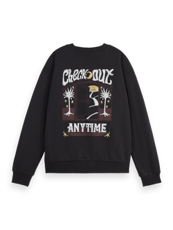 FRONT BACK FESTIVE ARTWORK RELAXED FIT SWEATSHIRT